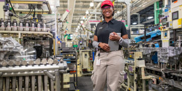An employee of Toyota in West Virginia. Photo via Toyota