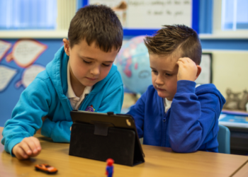 school ppa cover childeren learning from tablet