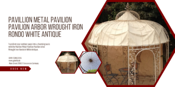 Verschönern Sie Ihren Garten mit einem beeindruckenden antiken weißen Metallpavillon | Gabella
