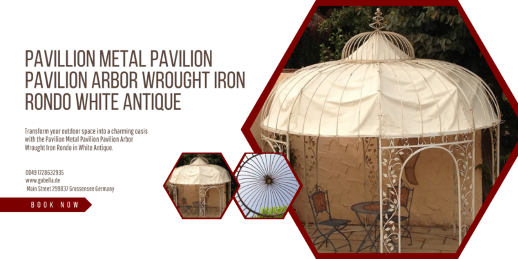 Verschönern Sie Ihren Garten mit einem beeindruckenden antiken weißen Metallpavillon | Gabella