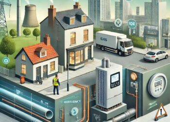 A-modern-urban-scene-in-Sheffield-highlighting-gas-engineering-innovations.-In-the-image-a-gas-engineer-is-installing-a-high-efficiency-condensing